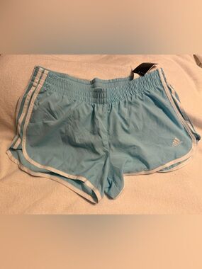 NWT! Adidas Women's Light Blue Athletic M20 Aeroready Running Shorts